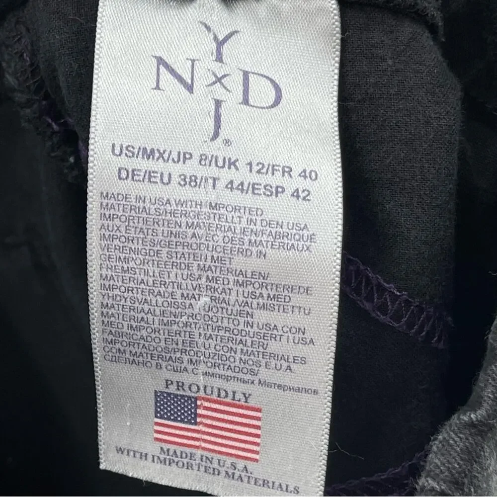 NYDJ Skinny Ankle Pull-On Lift Tuck Technology Black Stretchy Jeans Size 8